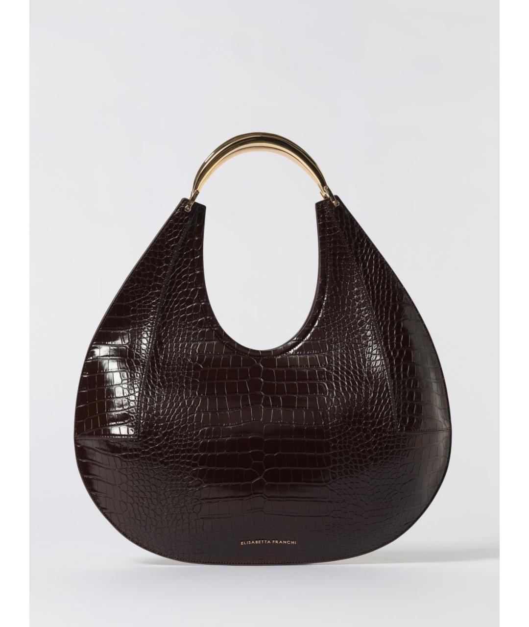 ELISABETTA FRANCHI Коричневая сумка через плечо из искусственной кожи, фото 4