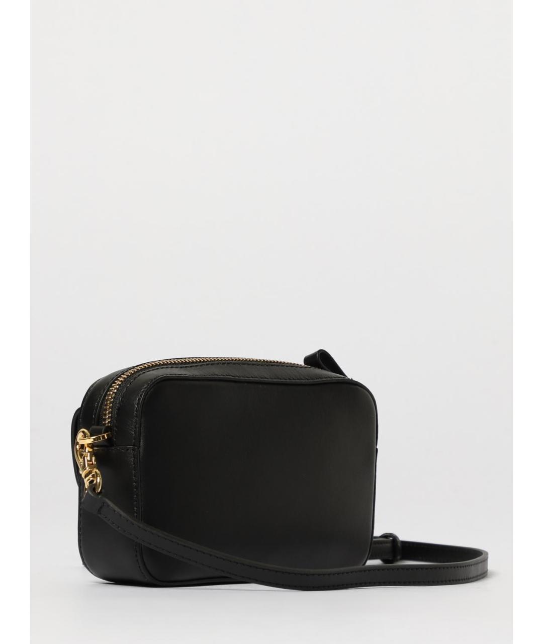RALPH LAUREN Черная кожаная сумка через плечо, фото 2