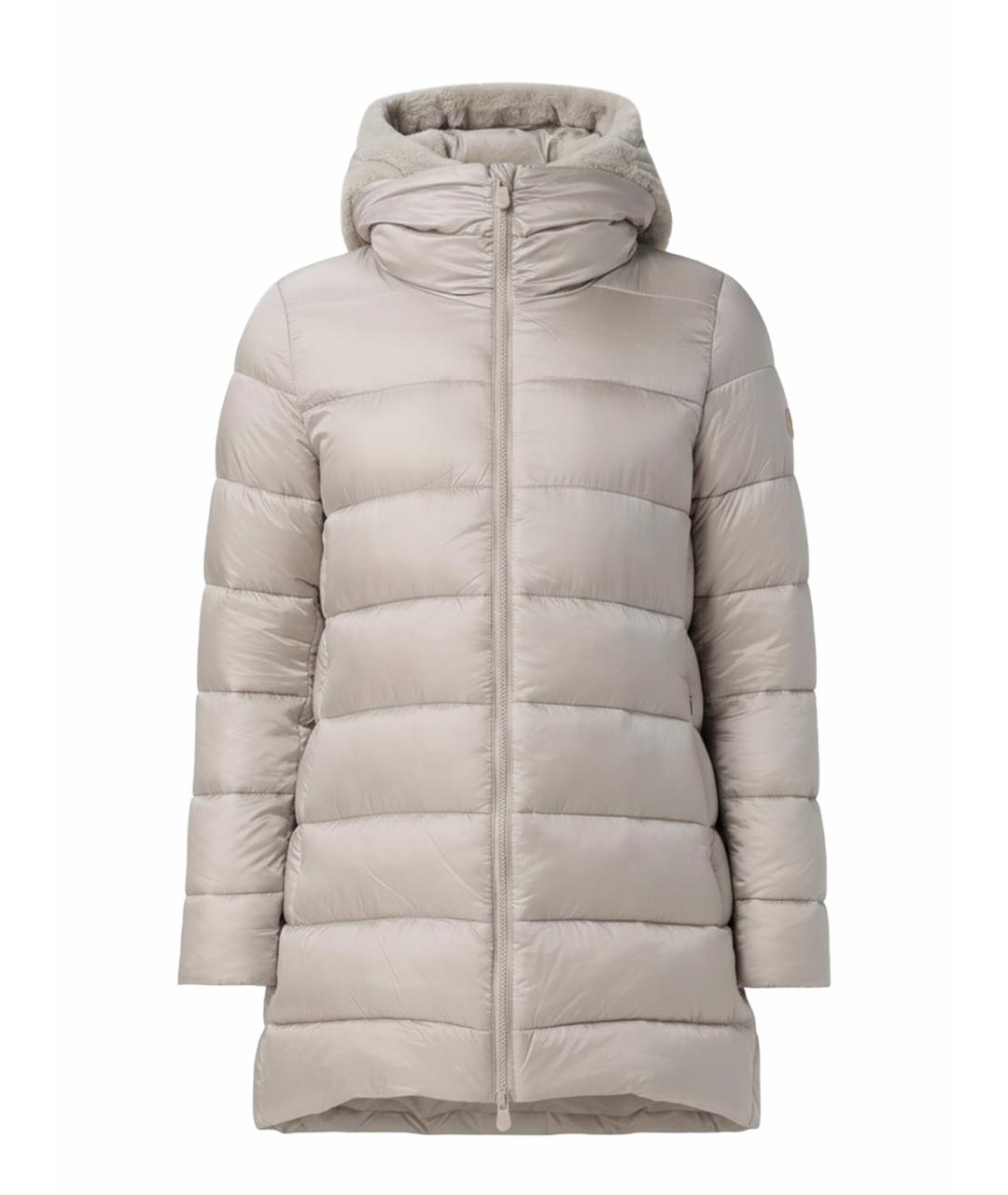 SAVE THE DUCK Бежевый полиамидовый пуховик, фото 1