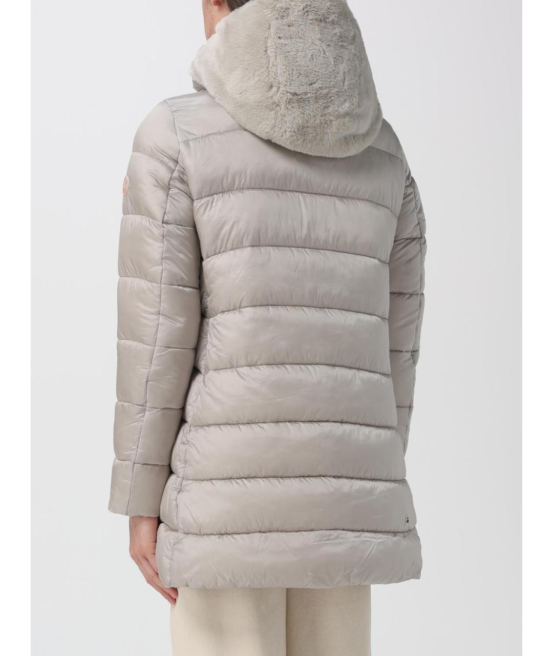 SAVE THE DUCK Бежевый полиамидовый пуховик, фото 2