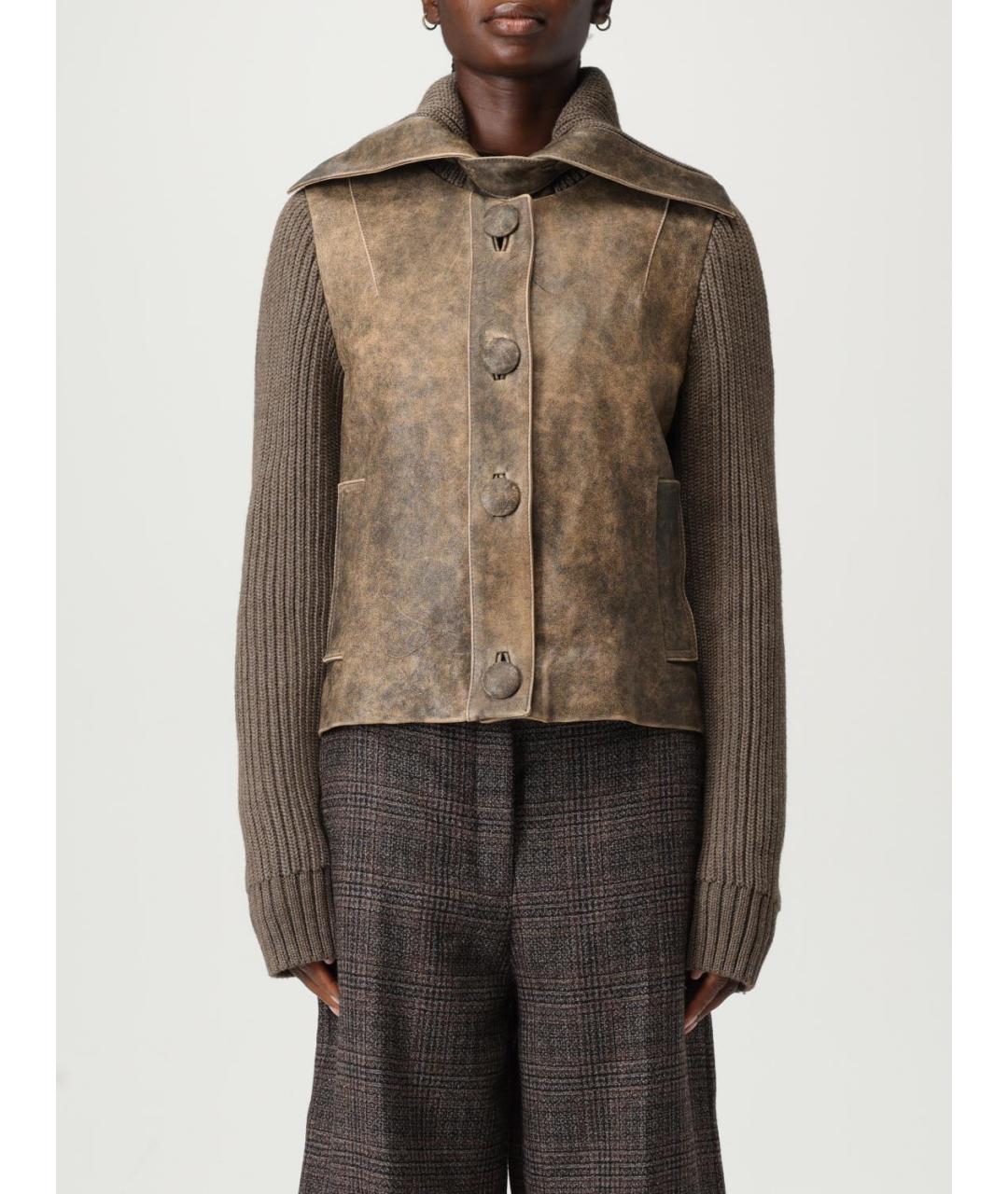 ANTONIO MARRAS Коричневая кожаная куртка, фото 6