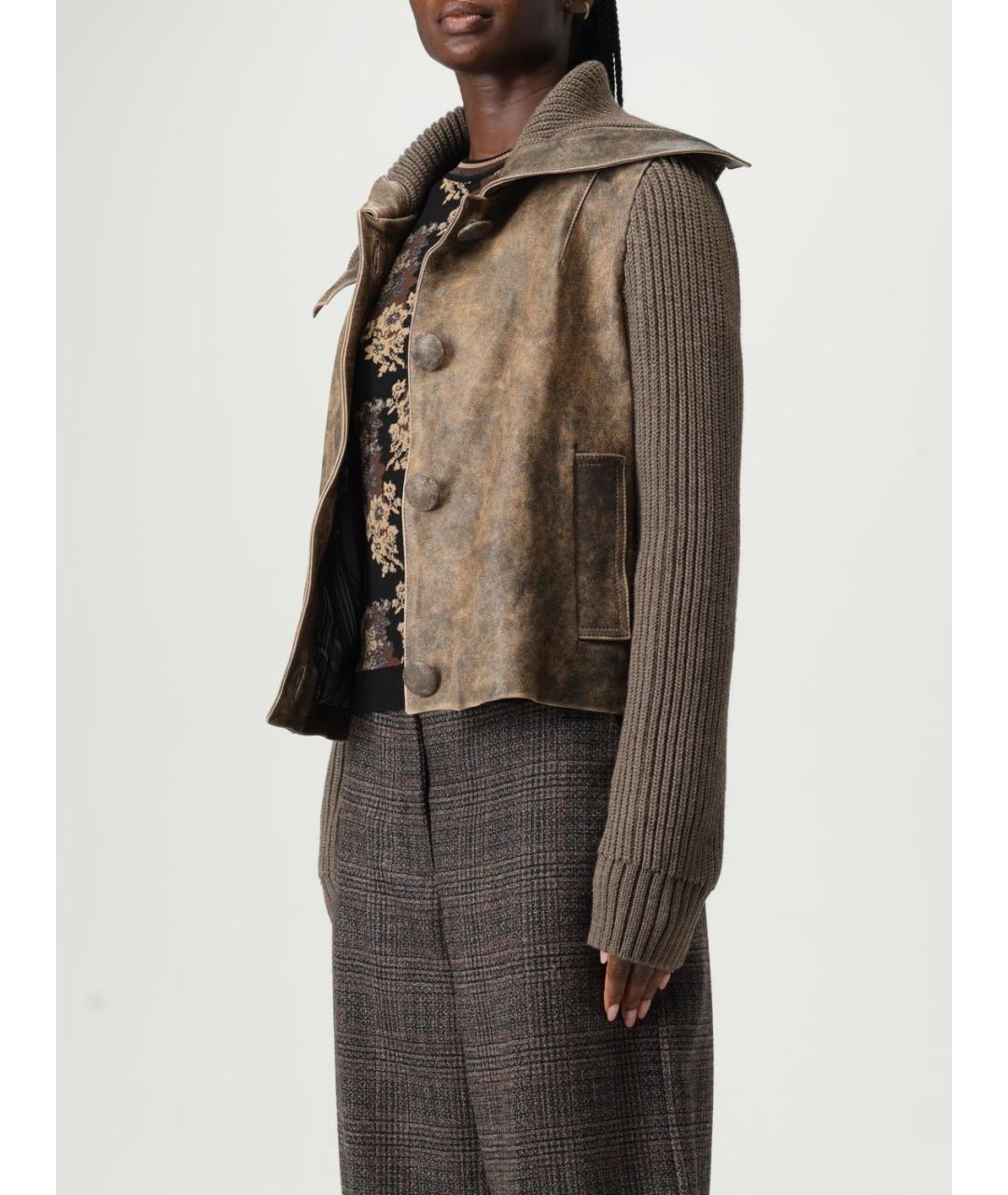 ANTONIO MARRAS Коричневая кожаная куртка, фото 4