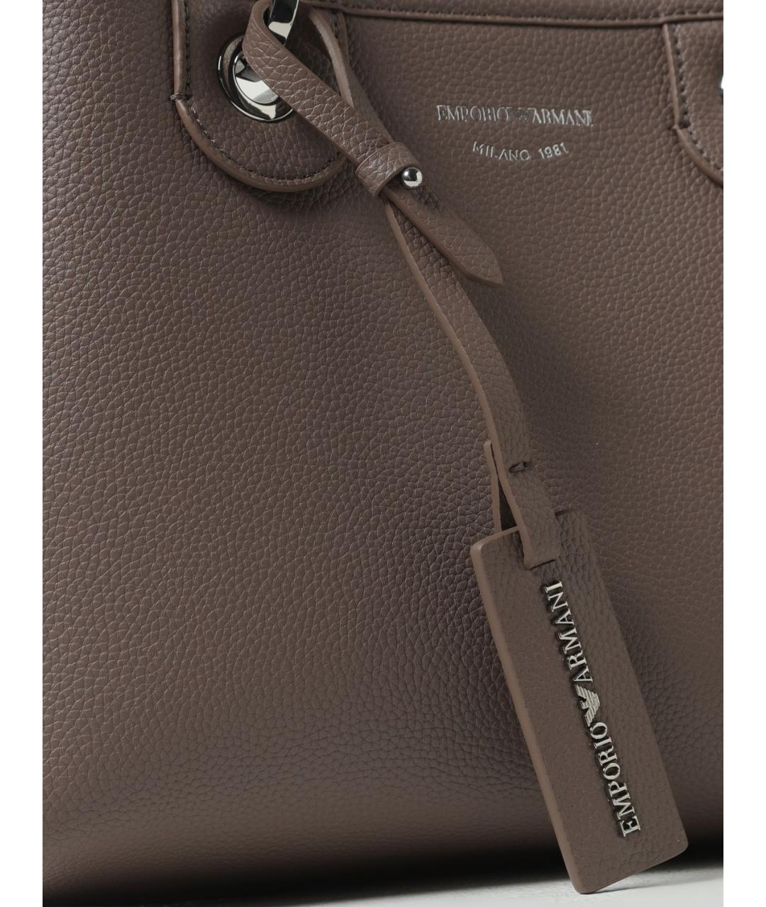 EMPORIO ARMANI Серая сумка тоут из искусственной кожи, фото 3