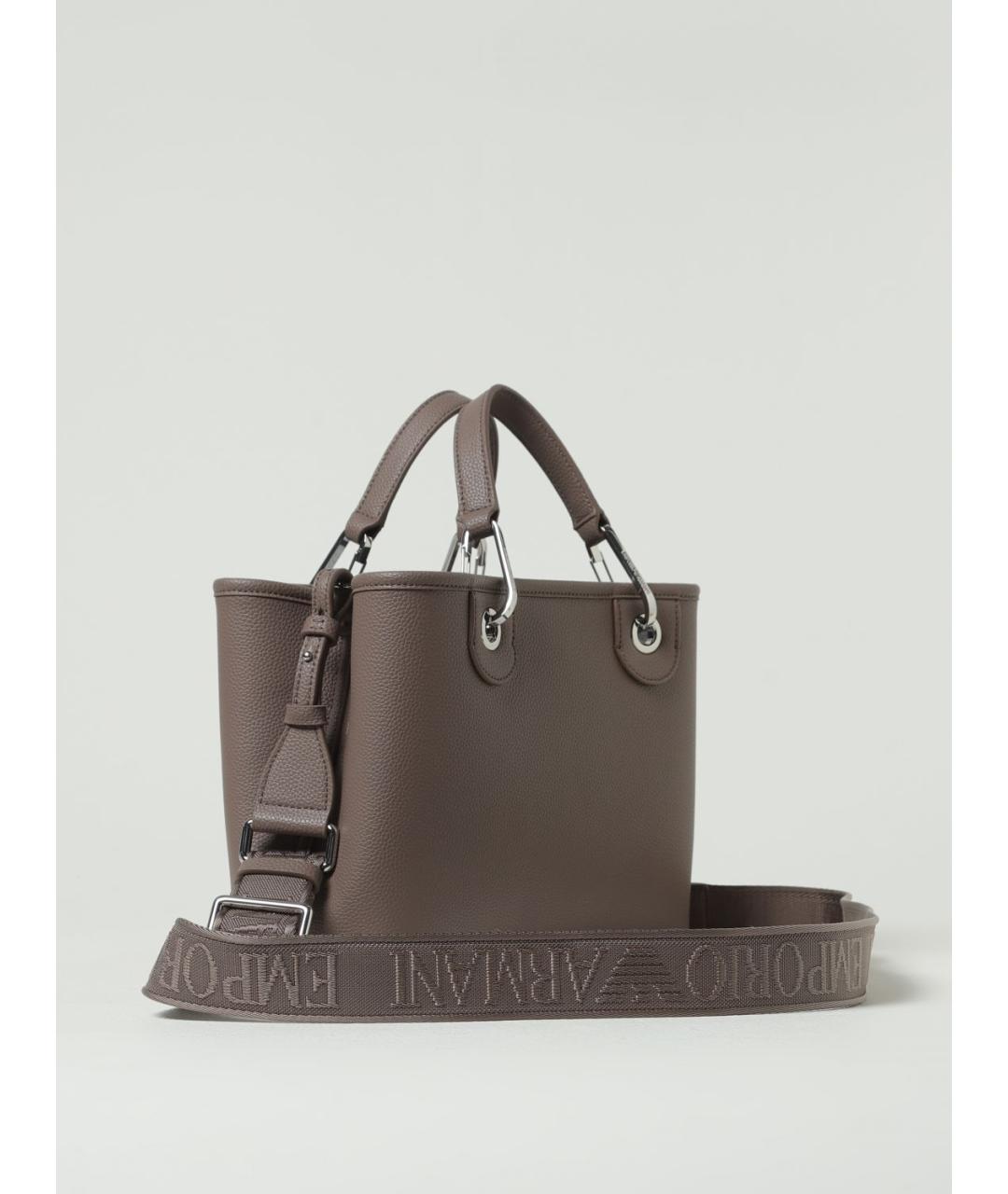 EMPORIO ARMANI Серая сумка тоут из искусственной кожи, фото 2