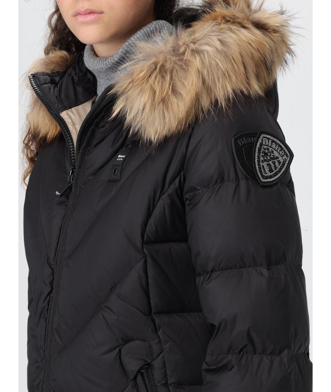 BLAUER Черный полиамидовый пуховик, фото 4