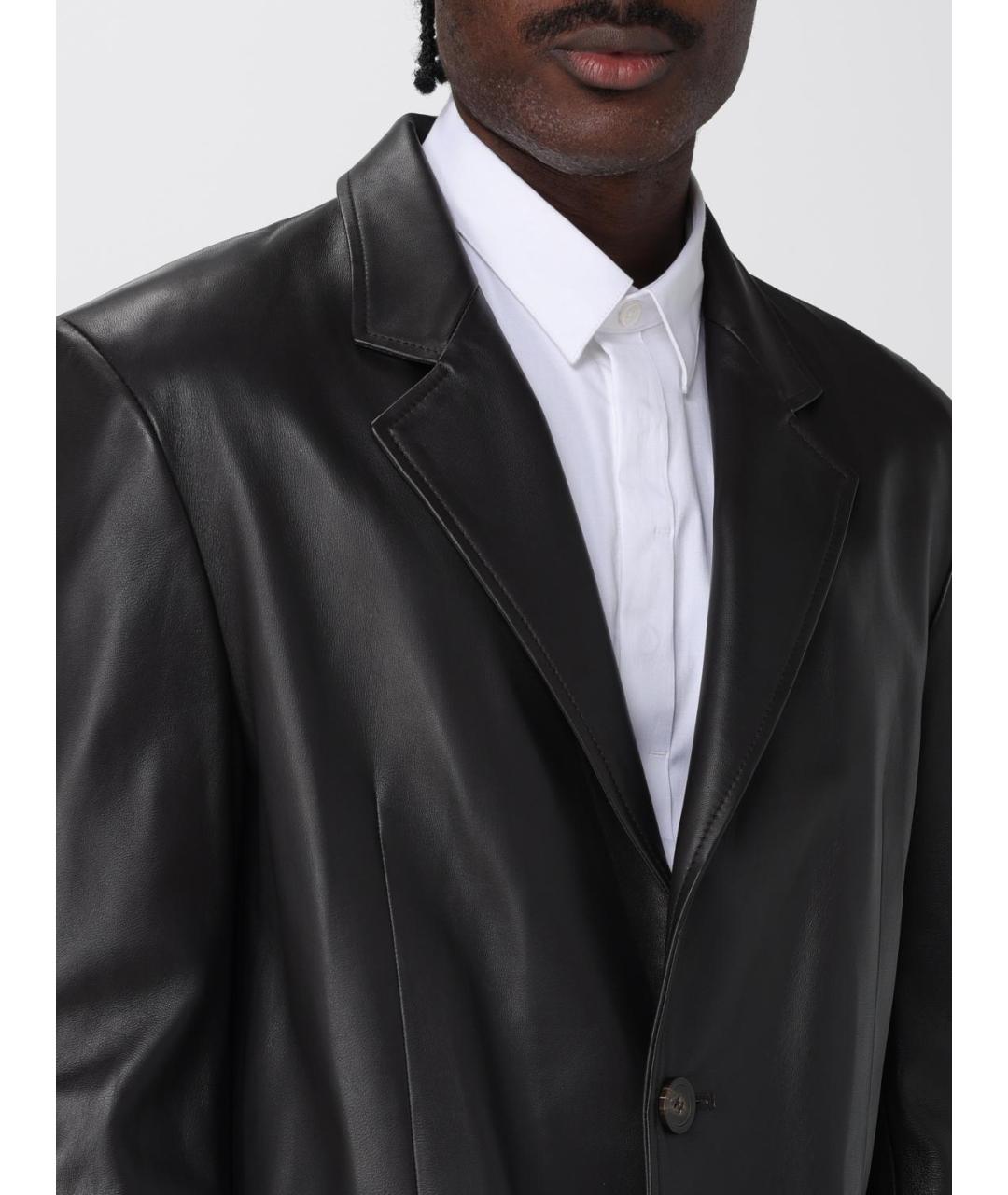 EMPORIO ARMANI Коричневый кожаный пиджак, фото 4