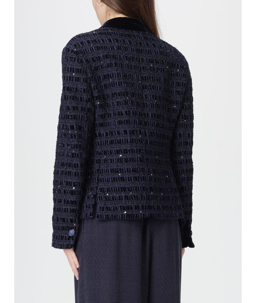 EMPORIO ARMANI Синий полиэстеровый жакет/пиджак, фото 2