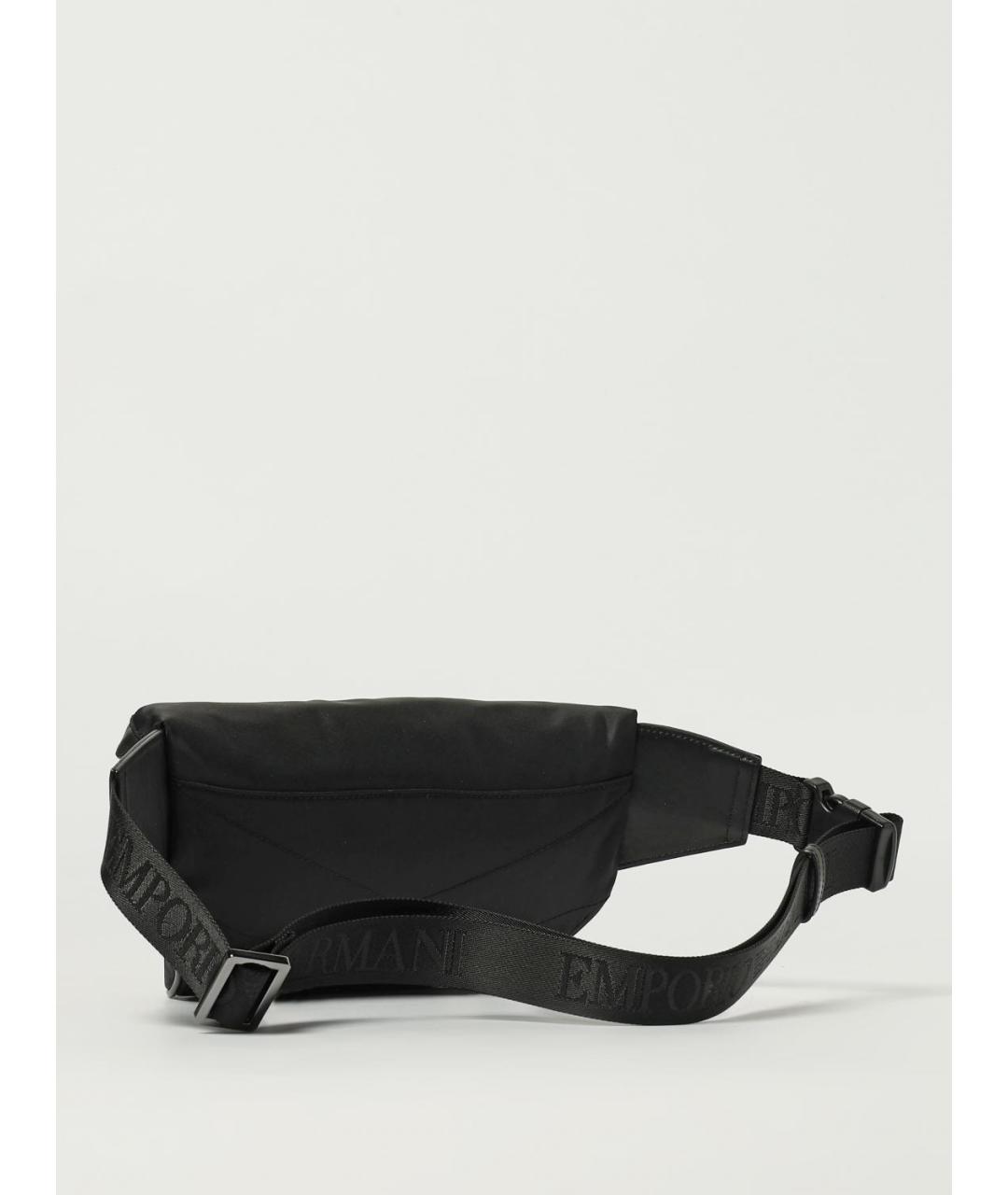 EMPORIO ARMANI Черная синтетическая поясная сумка, фото 2