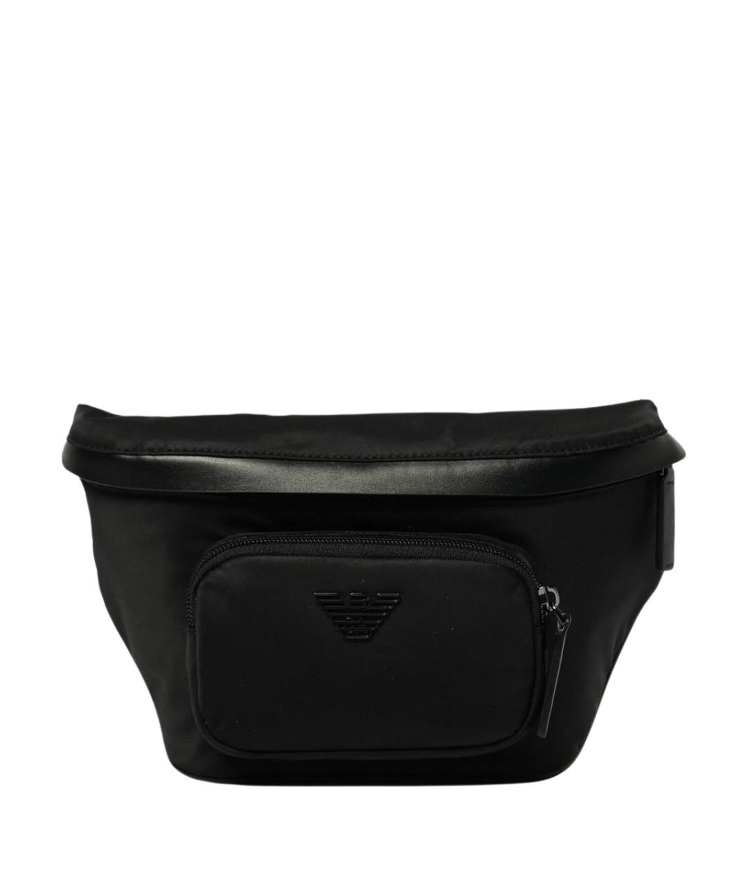 EMPORIO ARMANI Черная синтетическая поясная сумка, фото 1