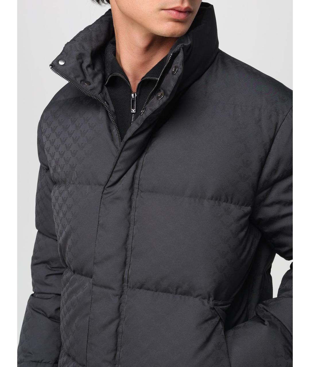 EMPORIO ARMANI Черный полиэстеровый пуховик, фото 4