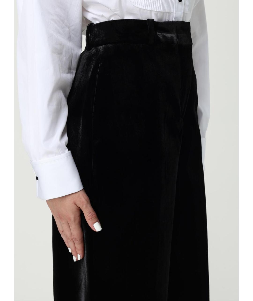 ERMANNO SCERVINO Черные вискозные брюки широкие, фото 5