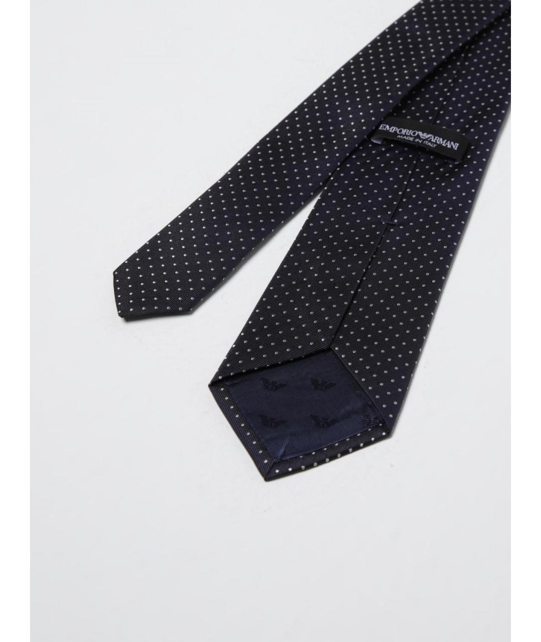 EMPORIO ARMANI Темно-синий шелковый галстук, фото 2