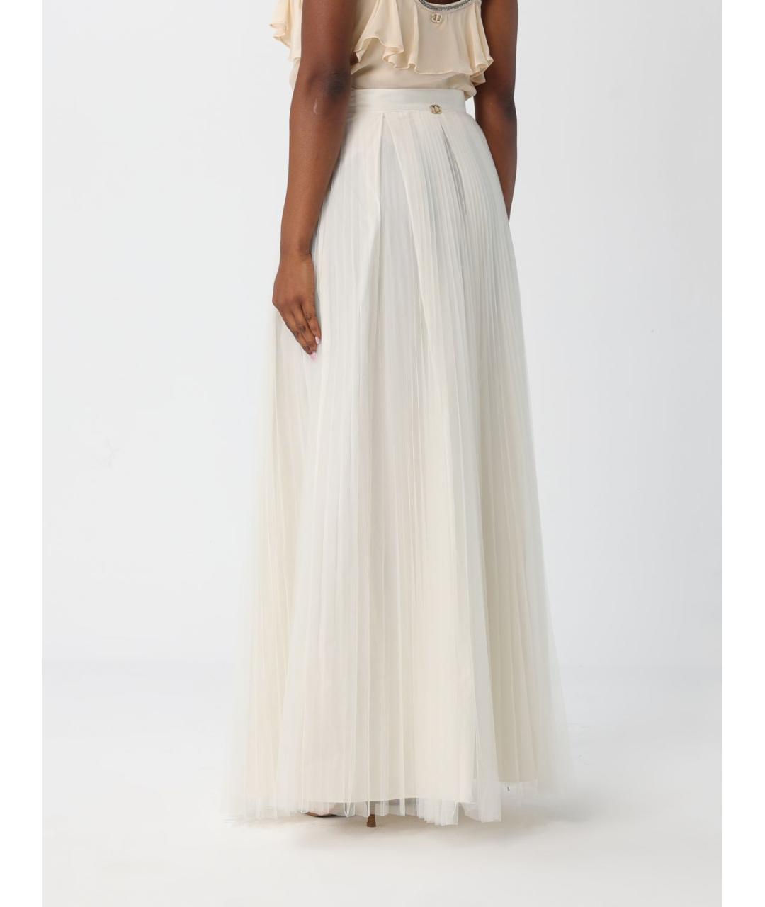 TWIN-SET Серебряная полиэстеровая юбка макси, фото 2