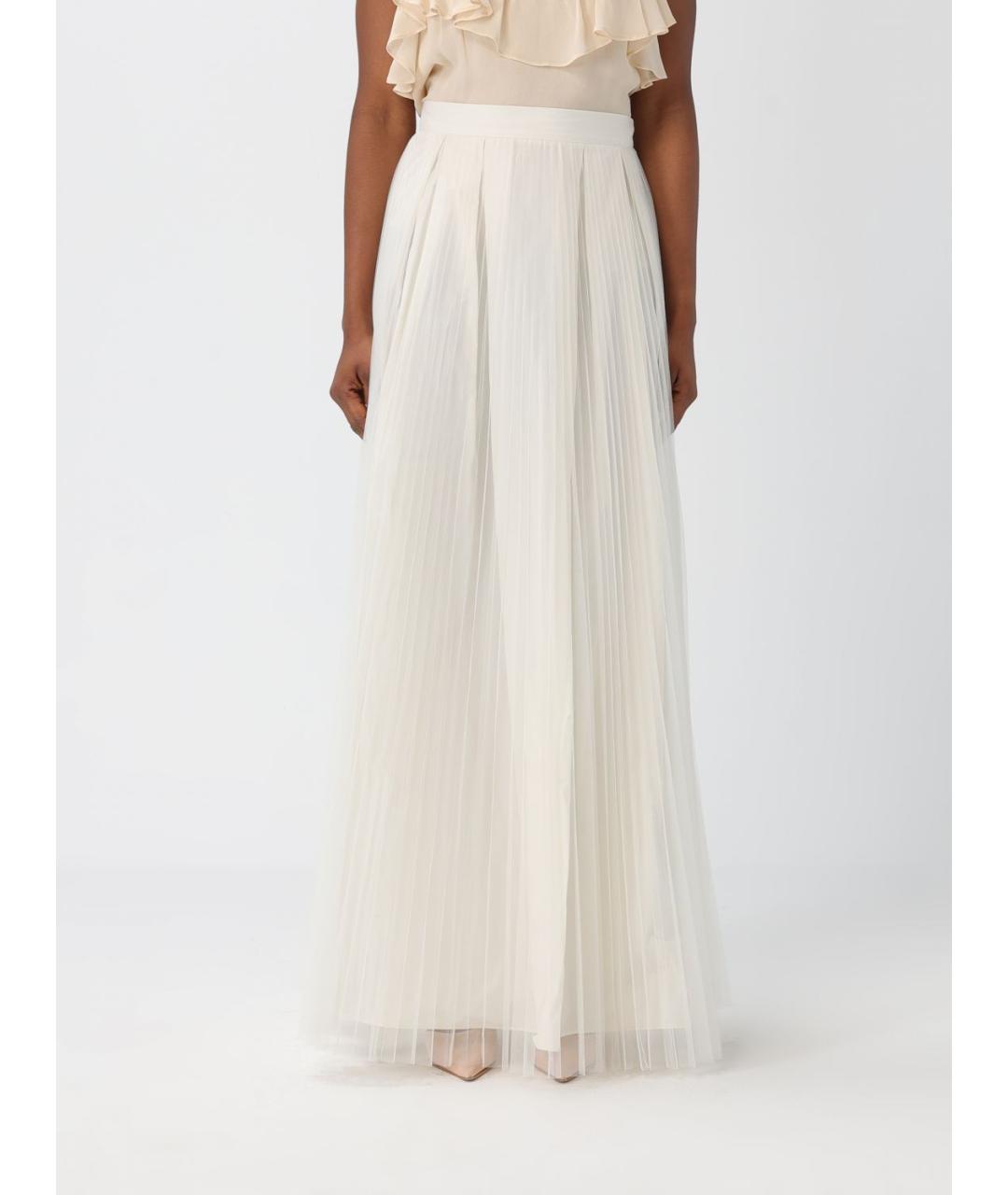 TWIN-SET Серебряная полиэстеровая юбка макси, фото 4