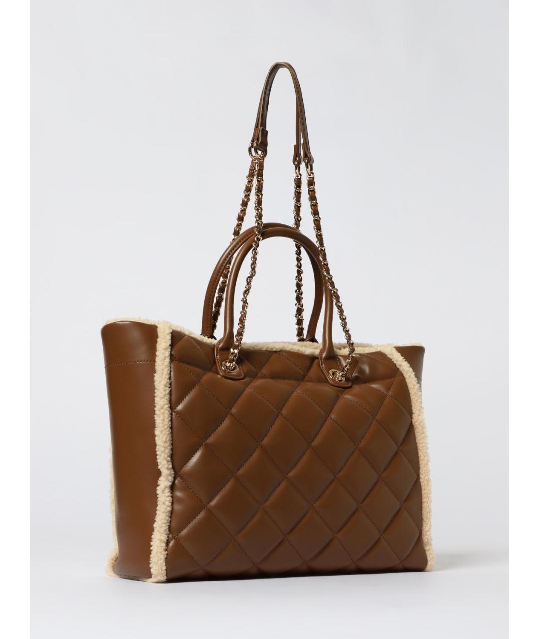 TWIN-SET Коричневая сумка тоут из искусственной кожи, фото 2