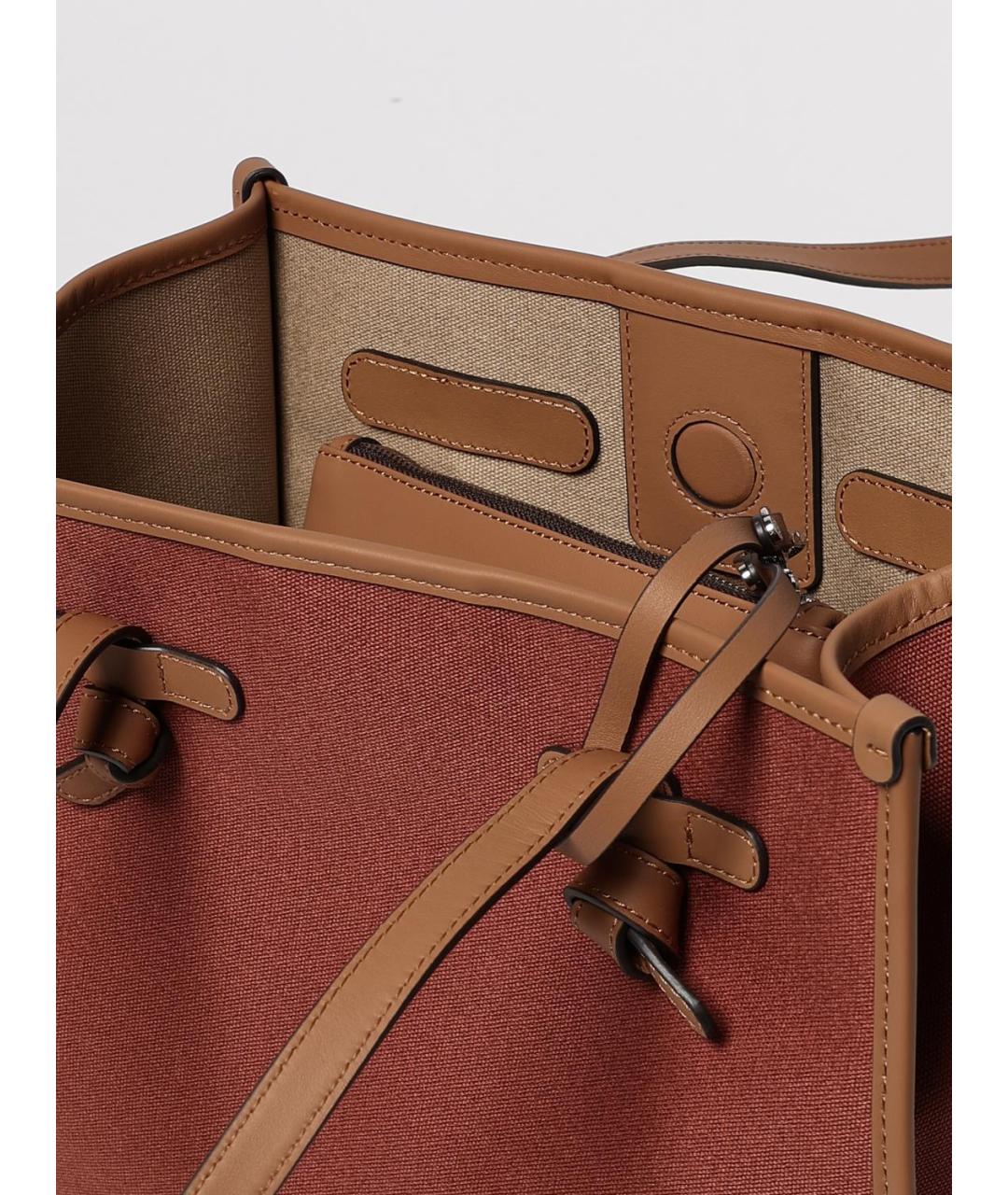 Gianni Chiarini Бордовая кожаная сумка тоут, фото 3