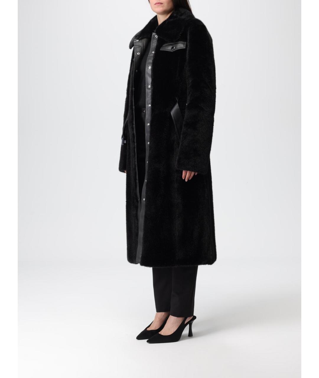 PATRIZIA PEPE Черное полиэстеровое пальто, фото 3