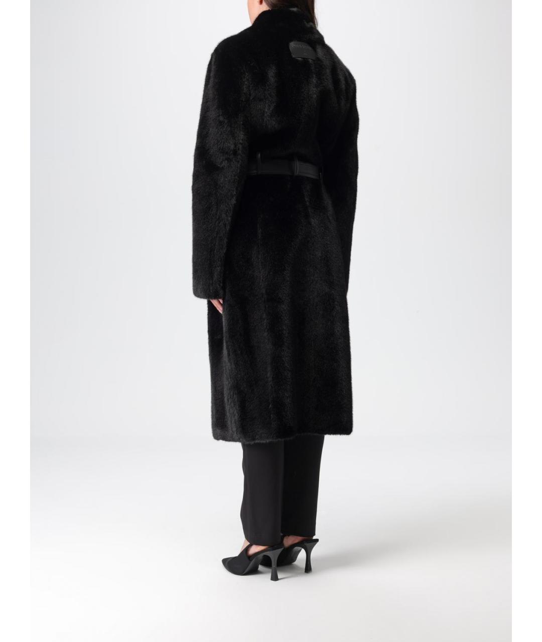 PATRIZIA PEPE Черное полиэстеровое пальто, фото 2