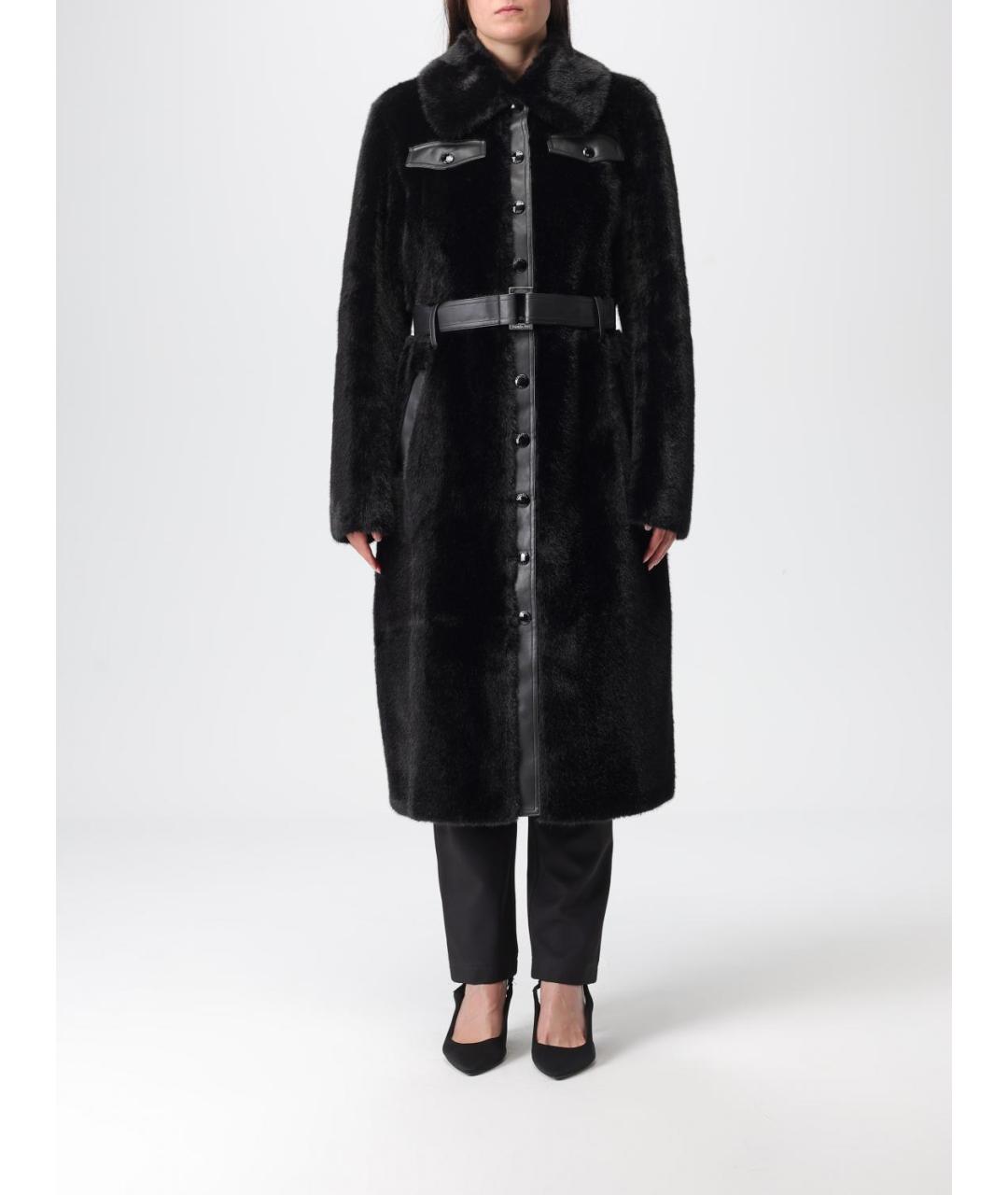 PATRIZIA PEPE Черное полиэстеровое пальто, фото 5