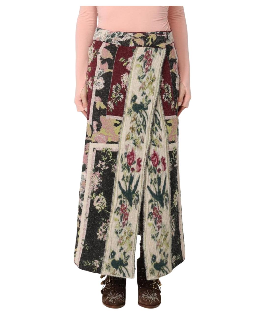 ANTONIO MARRAS Бордовая шерстяная юбка макси, фото 1