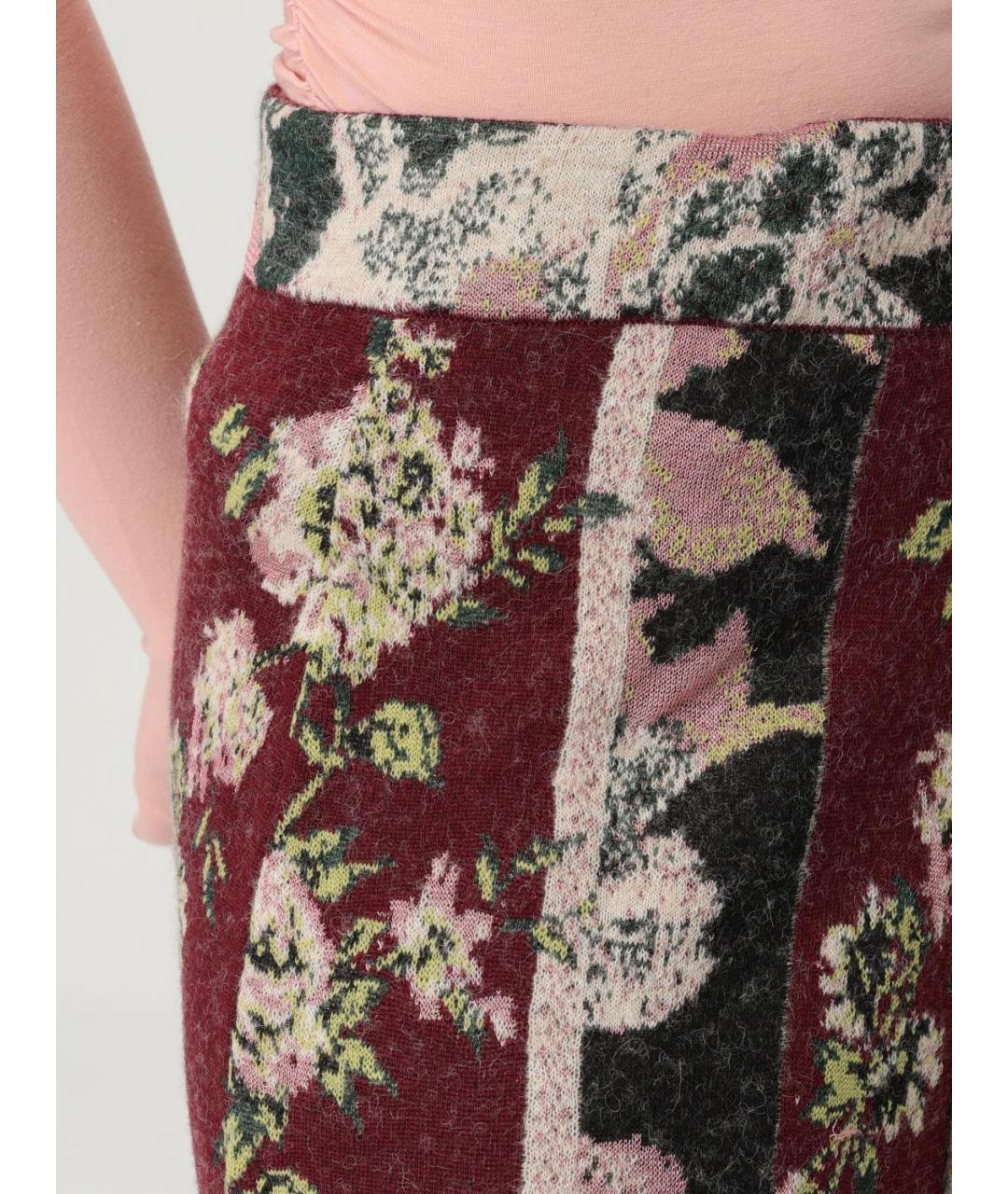ANTONIO MARRAS Бордовая шерстяная юбка макси, фото 5