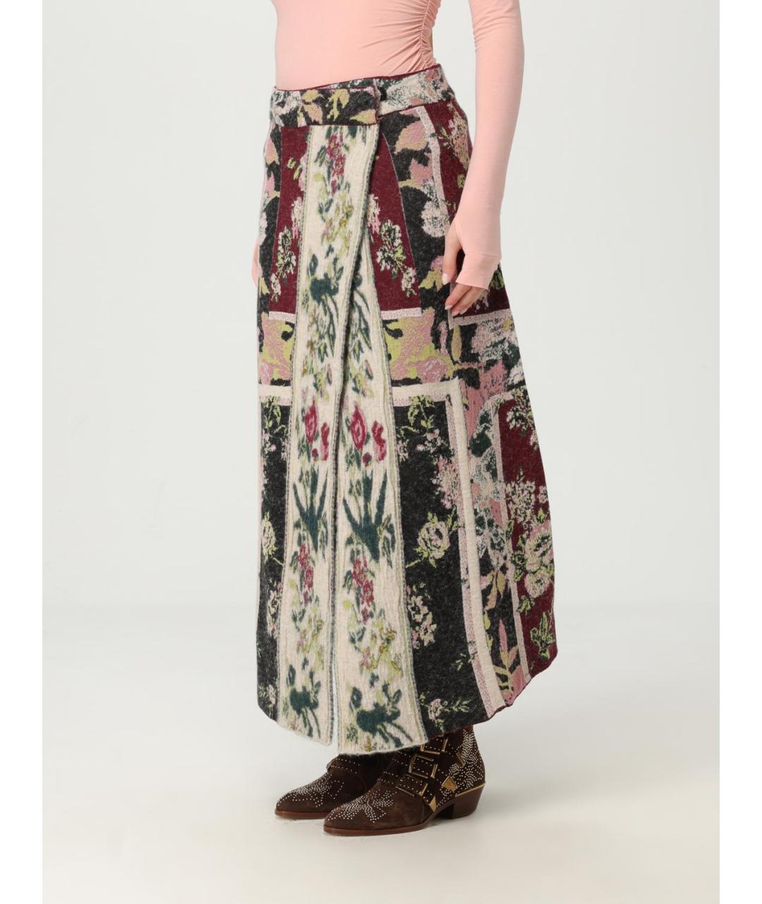 ANTONIO MARRAS Бордовая шерстяная юбка макси, фото 4