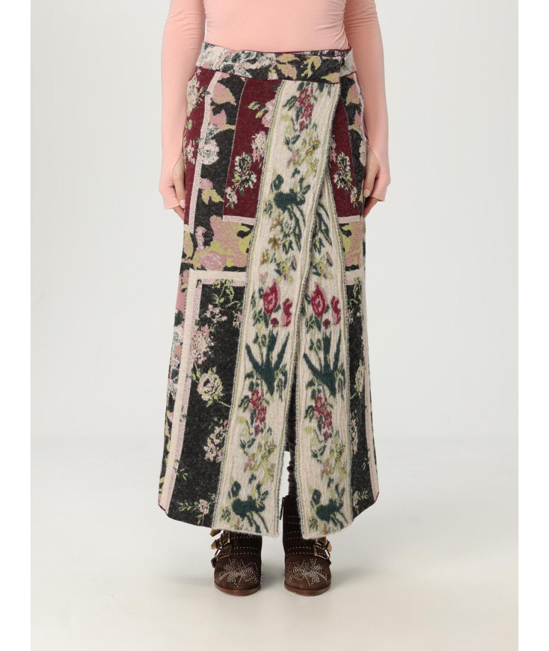 ANTONIO MARRAS Бордовая шерстяная юбка макси, фото 6