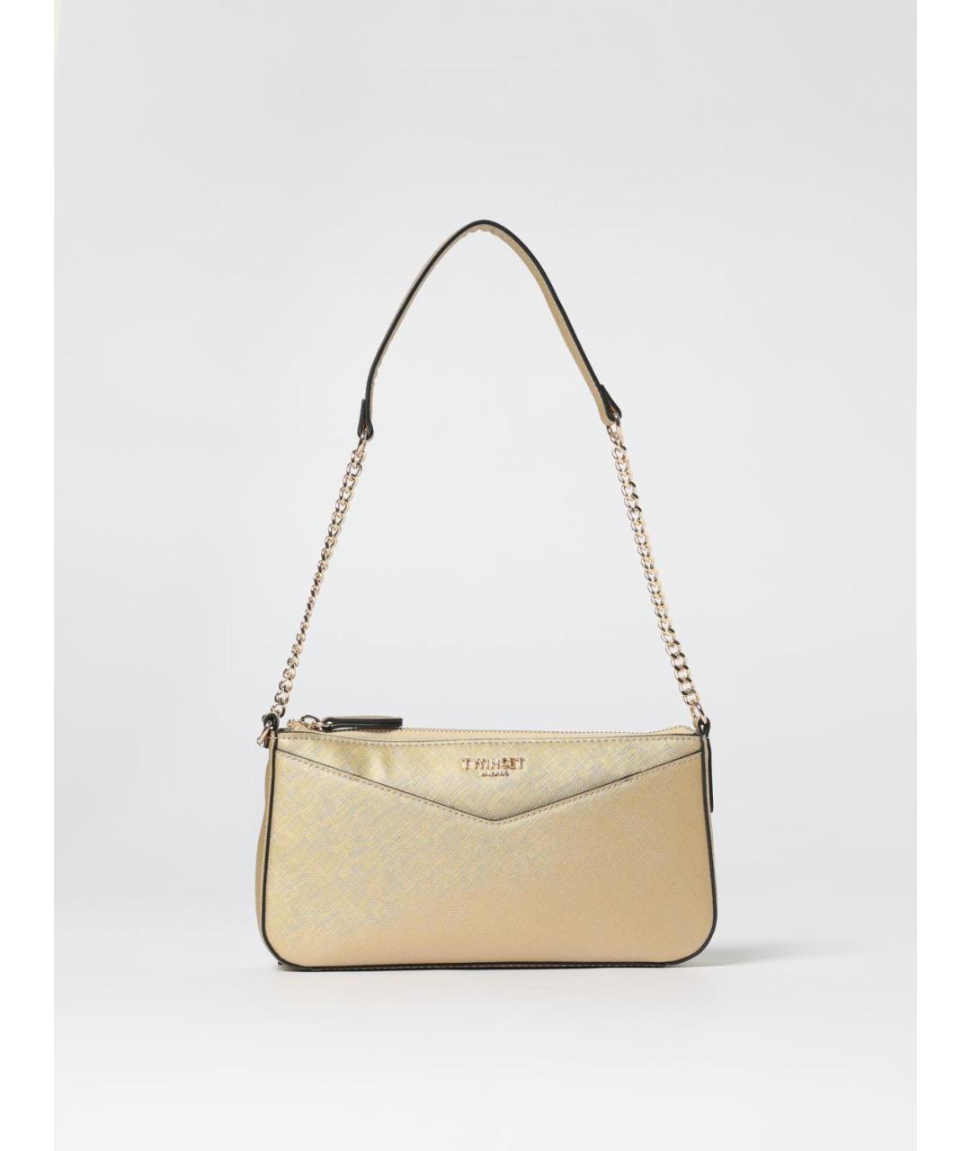 TWIN-SET Золотая сумка через плечо из искусственной кожи, фото 4