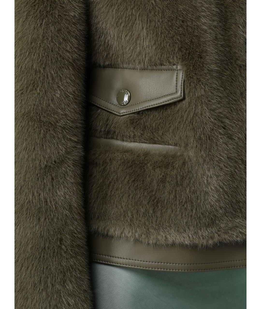 PATRIZIA PEPE Хаки полиэстеровая куртка, фото 4