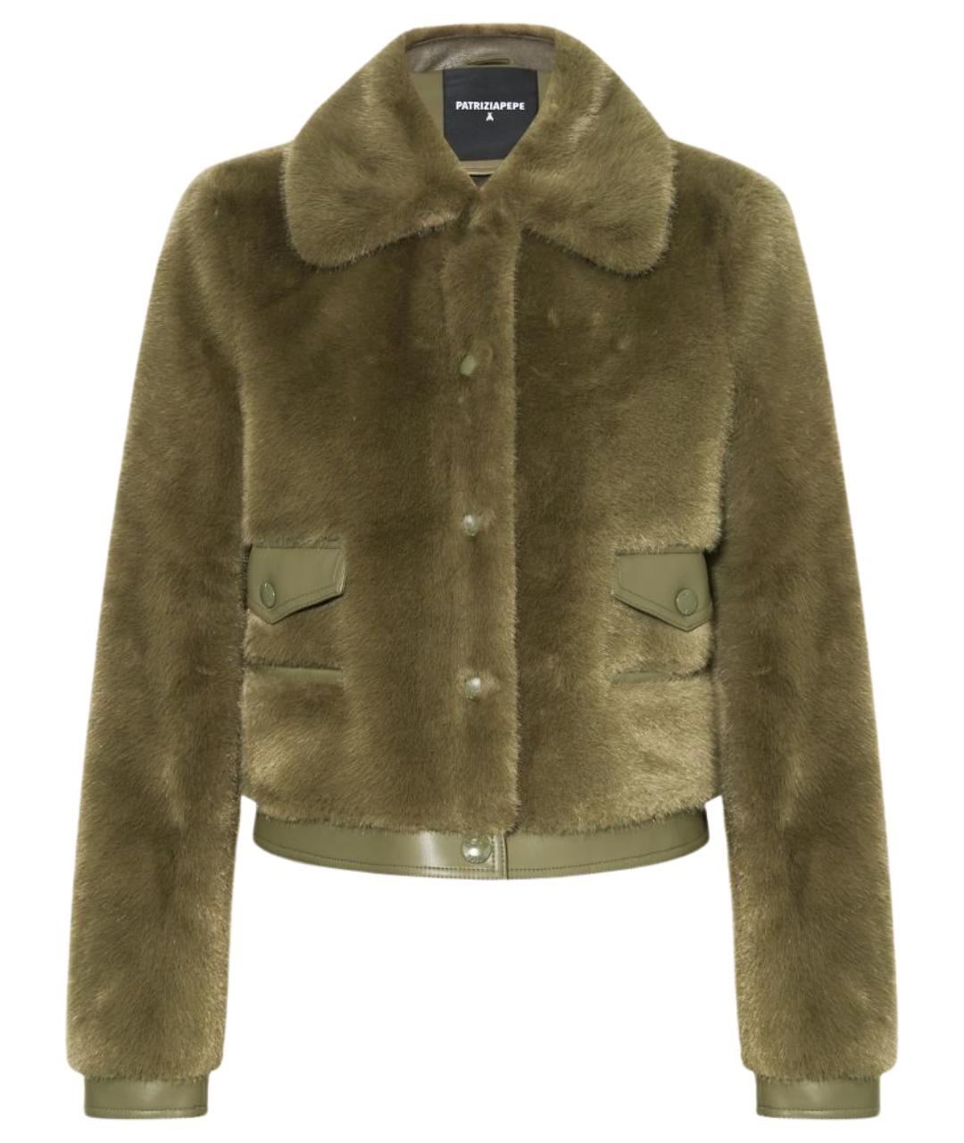 PATRIZIA PEPE Хаки полиэстеровая куртка, фото 1