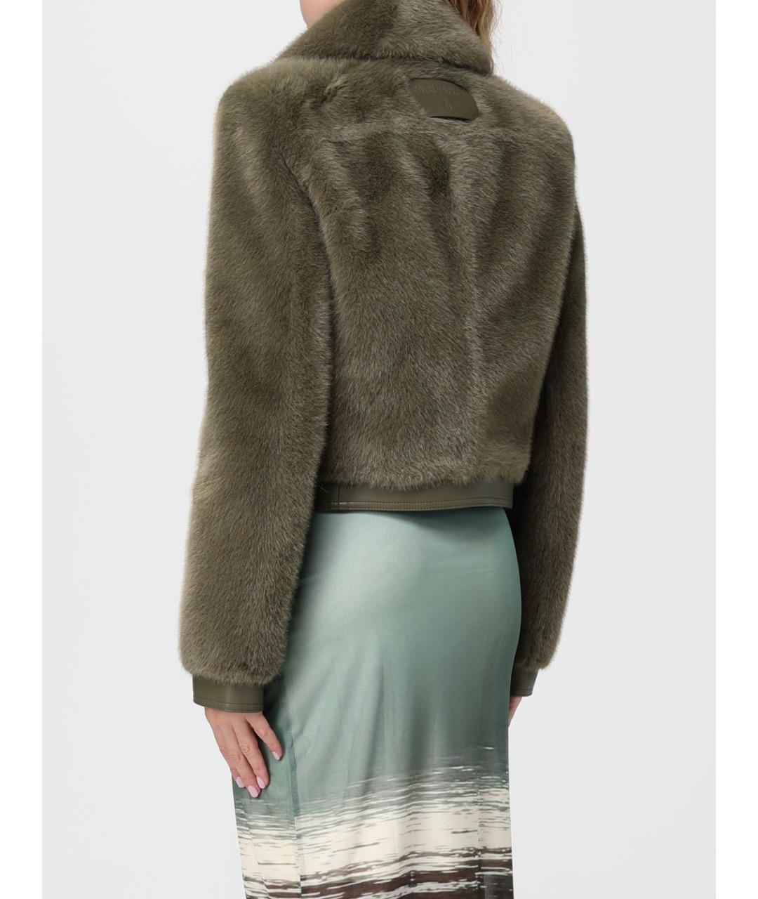 PATRIZIA PEPE Хаки полиэстеровая куртка, фото 2