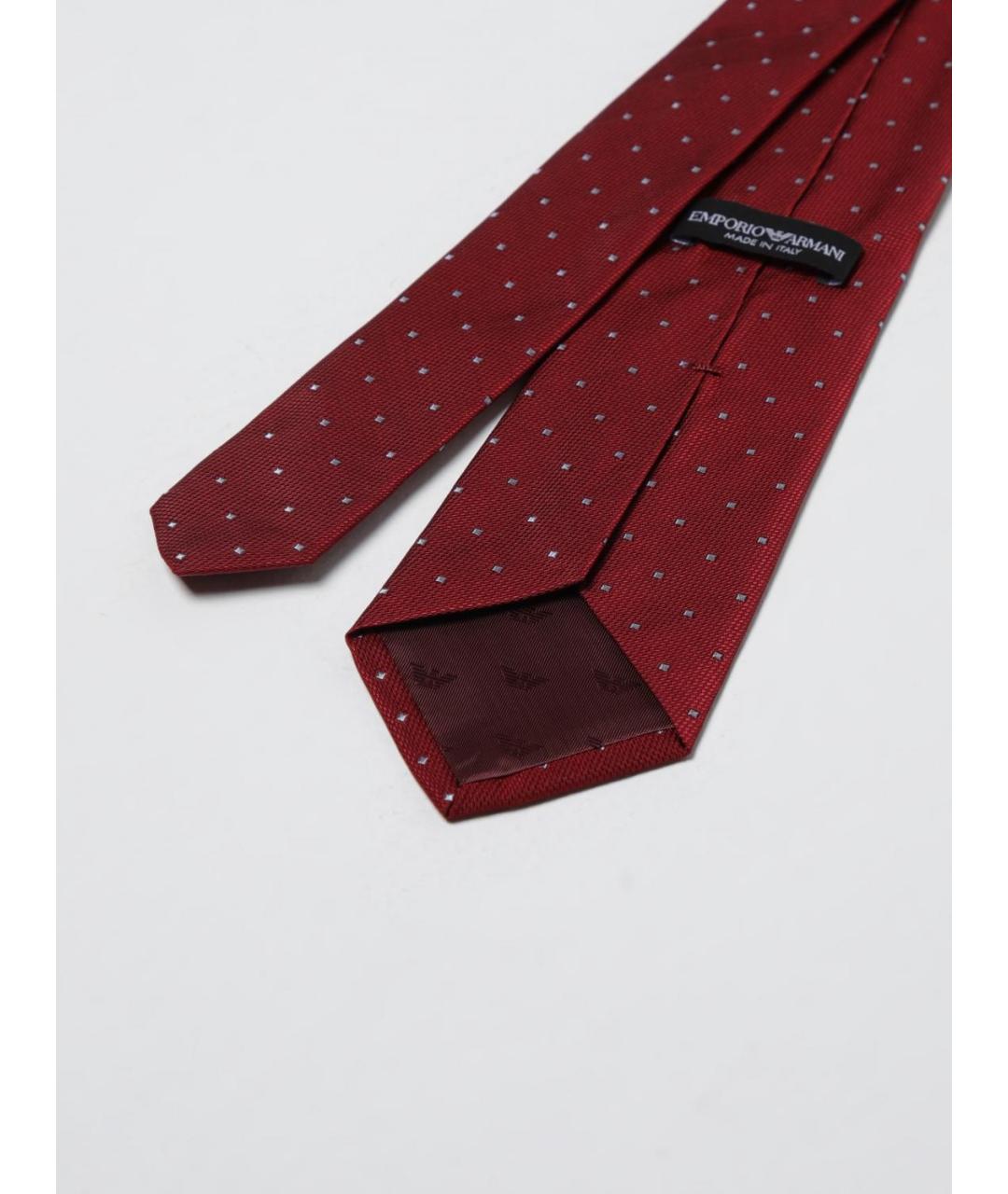 EMPORIO ARMANI Бордовый шелковый галстук, фото 2