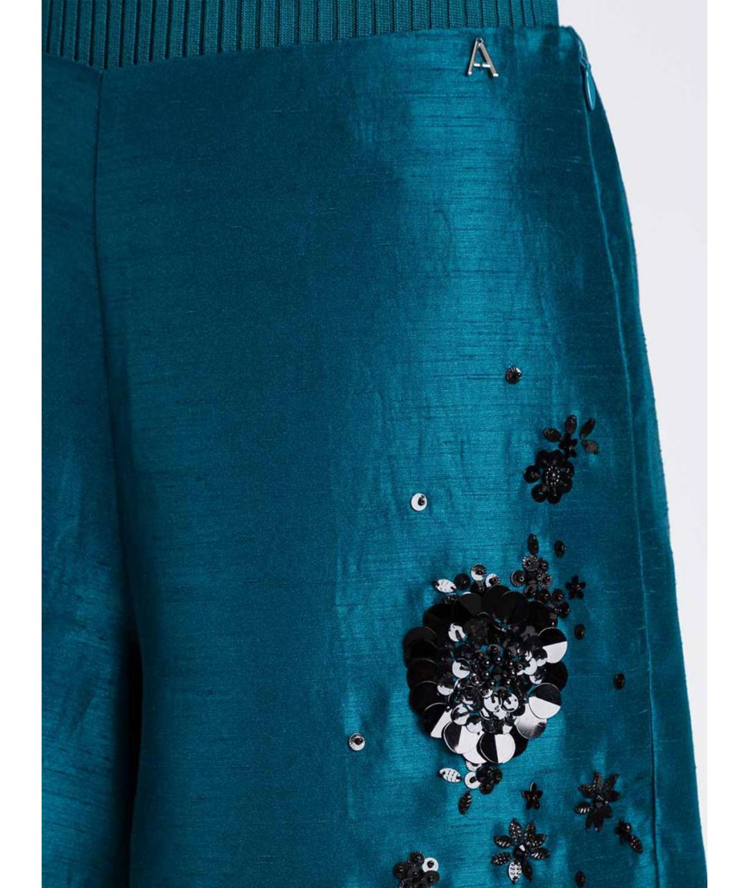 TWIN-SET Бирюзовые полиэстеровые шорты, фото 3