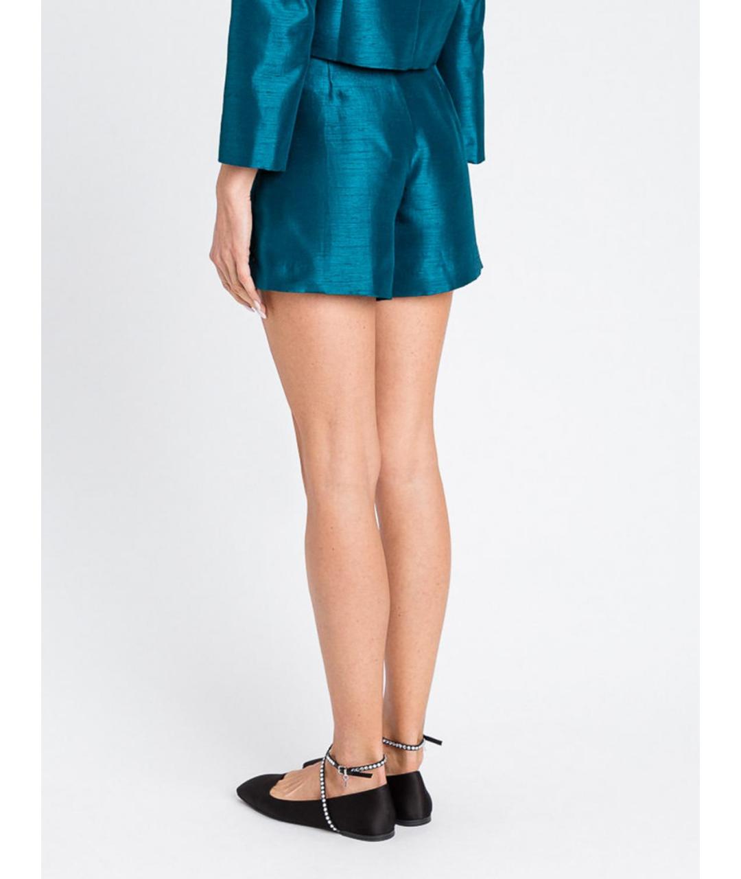 TWIN-SET Бирюзовые полиэстеровые шорты, фото 2