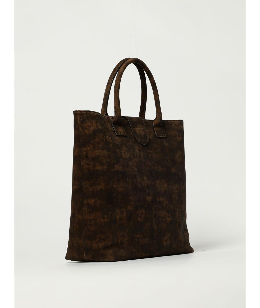 EMPORIO ARMANI Коричневая кожаная сумка тоут, фото 2