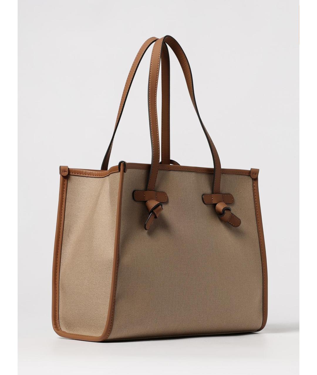 Gianni Chiarini Бежевая кожаная сумка тоут, фото 2