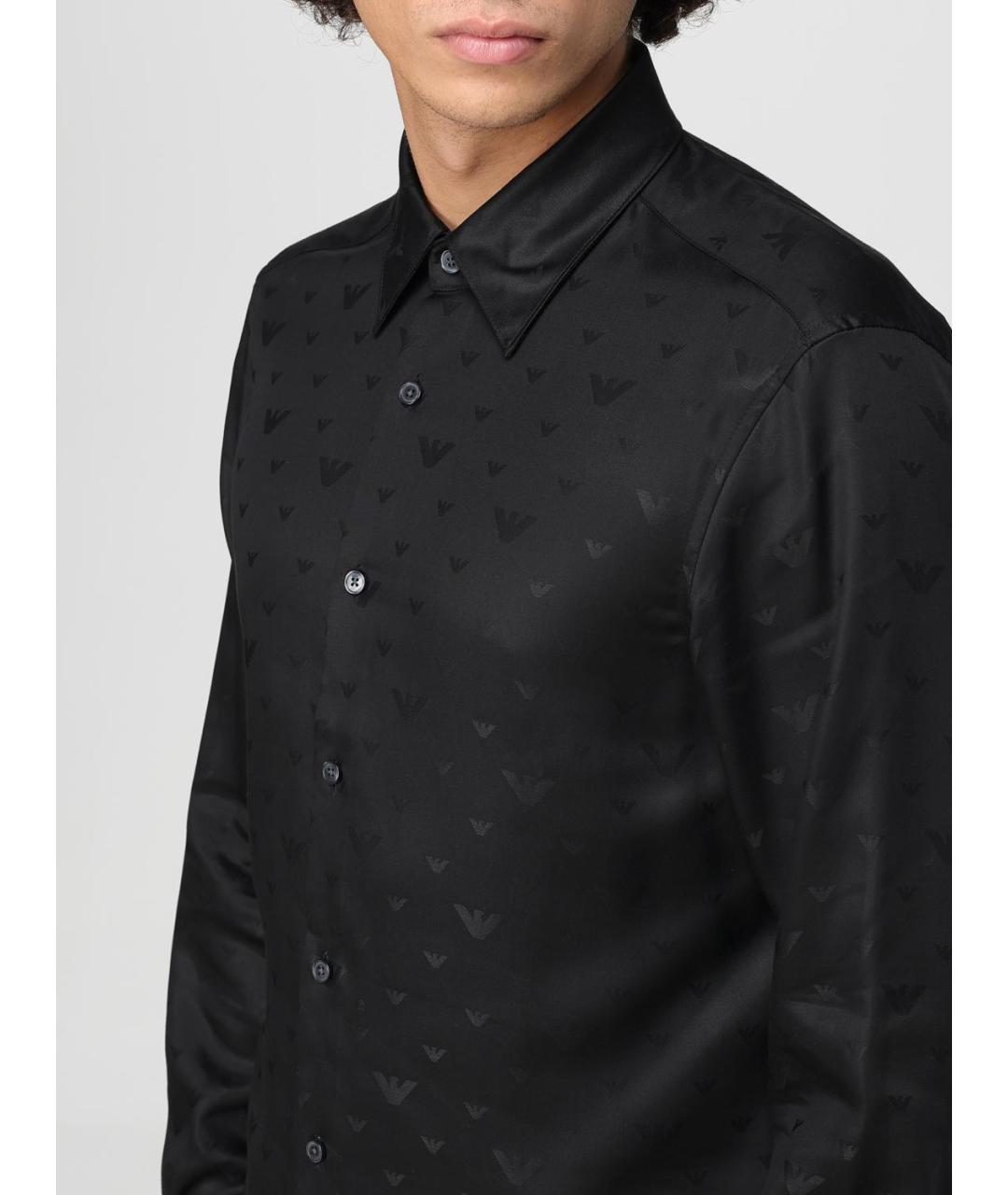 EMPORIO ARMANI Черная кэжуал рубашка, фото 3