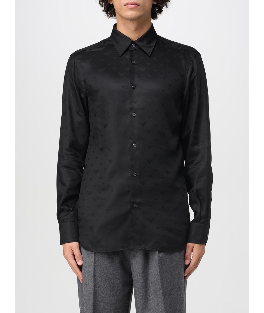 EMPORIO ARMANI Черная кэжуал рубашка, фото 4