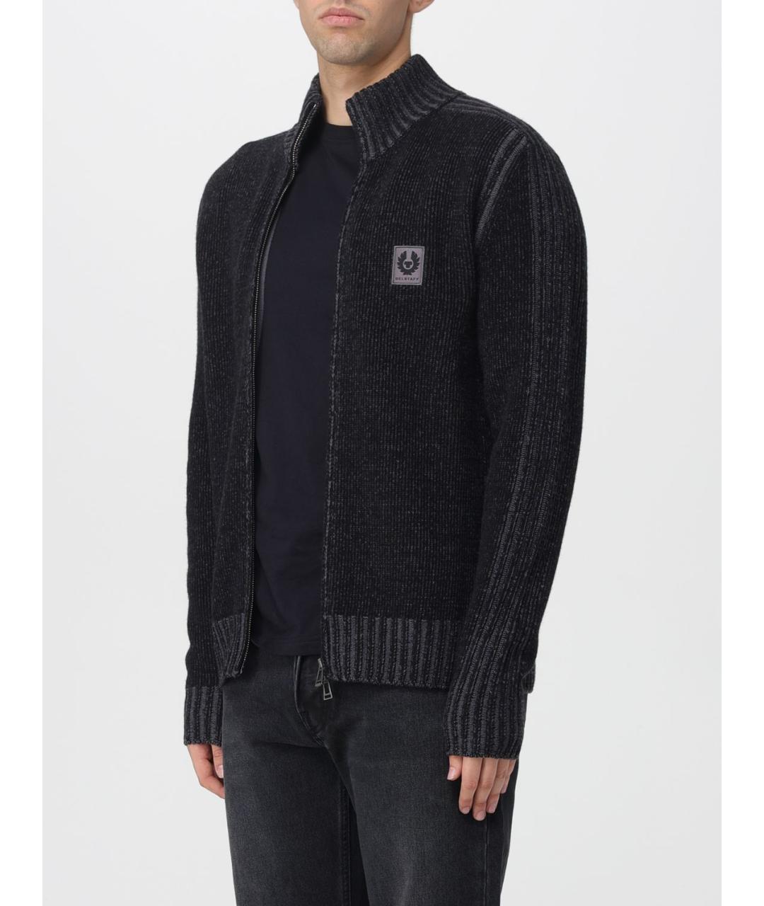 BELSTAFF Черный шерстяной кардиган, фото 3