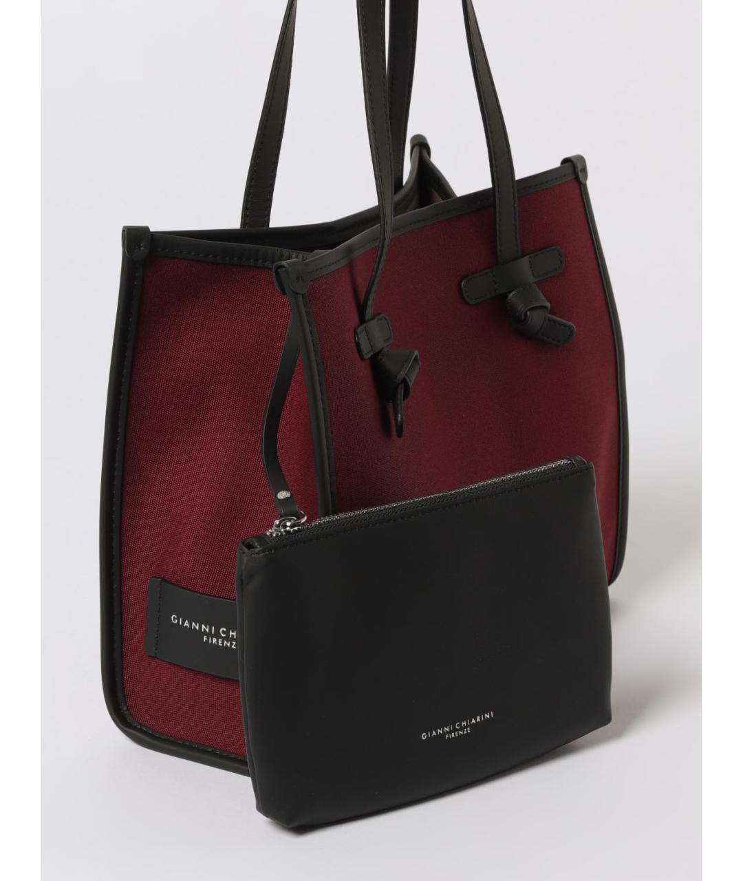 Gianni Chiarini Бордовая кожаная сумка тоут, фото 3