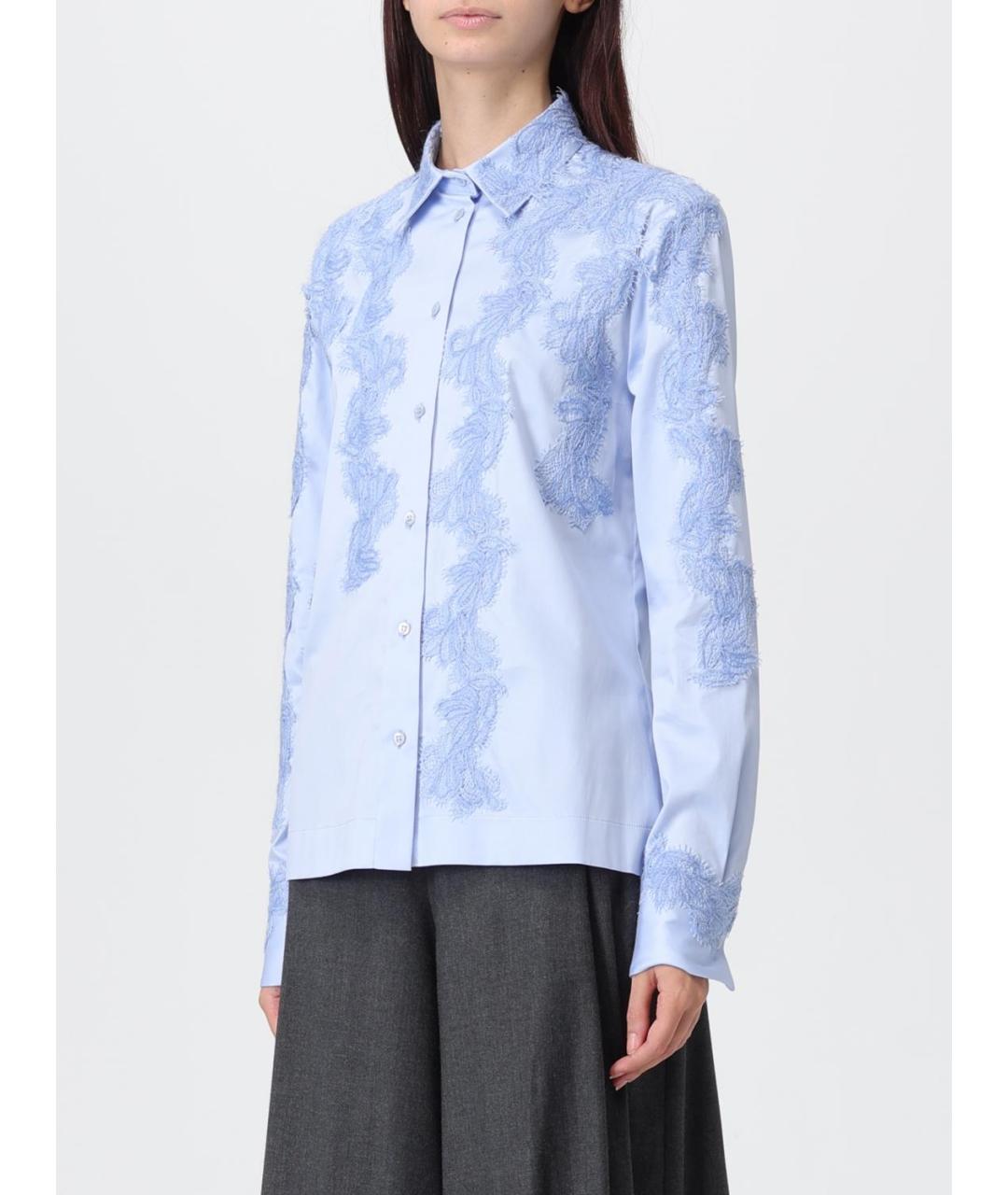 ERMANNO SCERVINO Голубая хлопко-эластановая рубашка, фото 4