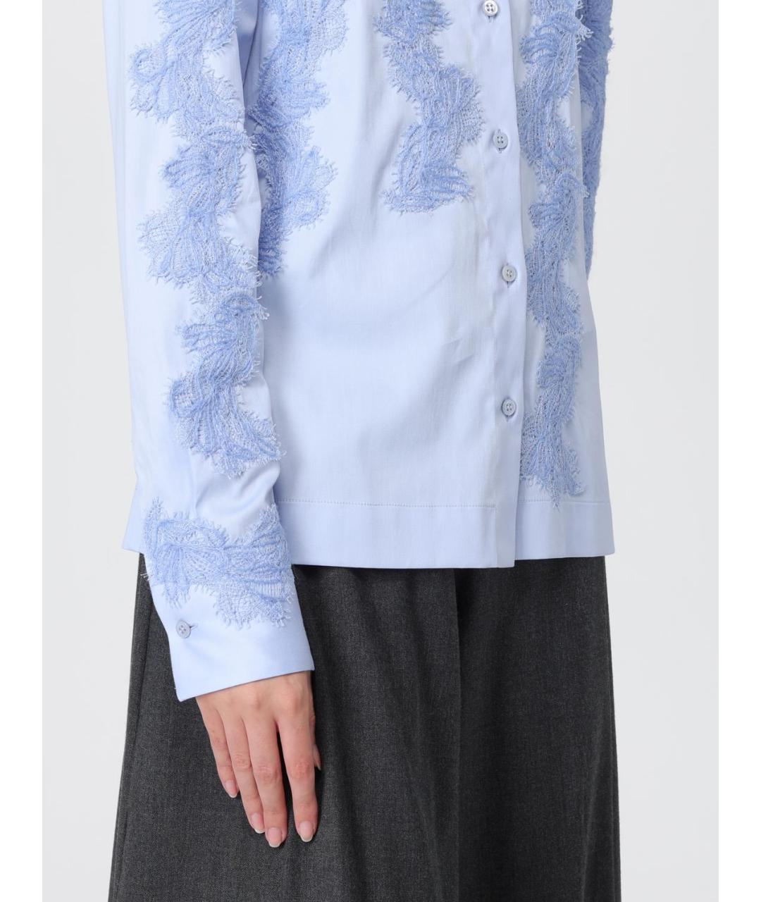 ERMANNO SCERVINO Голубая хлопко-эластановая рубашка, фото 5
