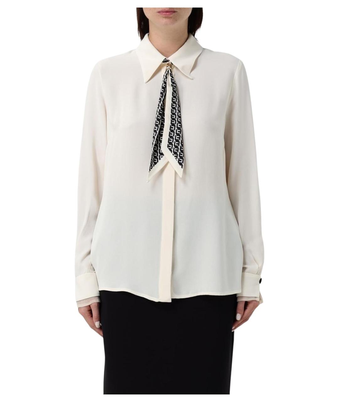 ELISABETTA FRANCHI Бежевая вискозная рубашка, фото 1