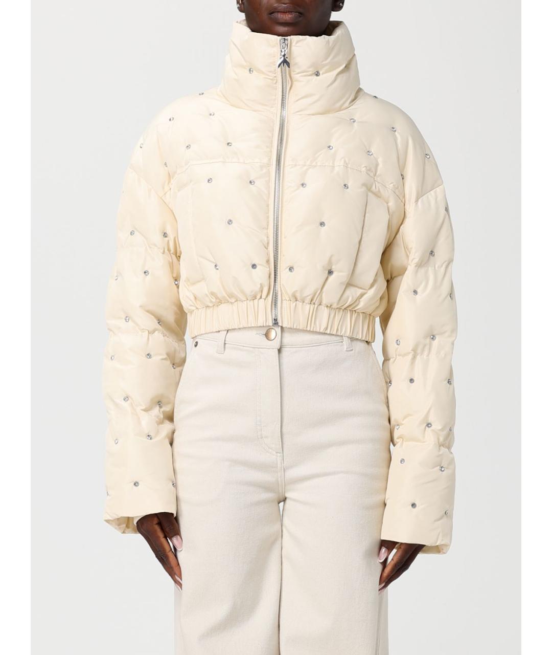 PATRIZIA PEPE Бежевая полиэстеровая куртка, фото 5