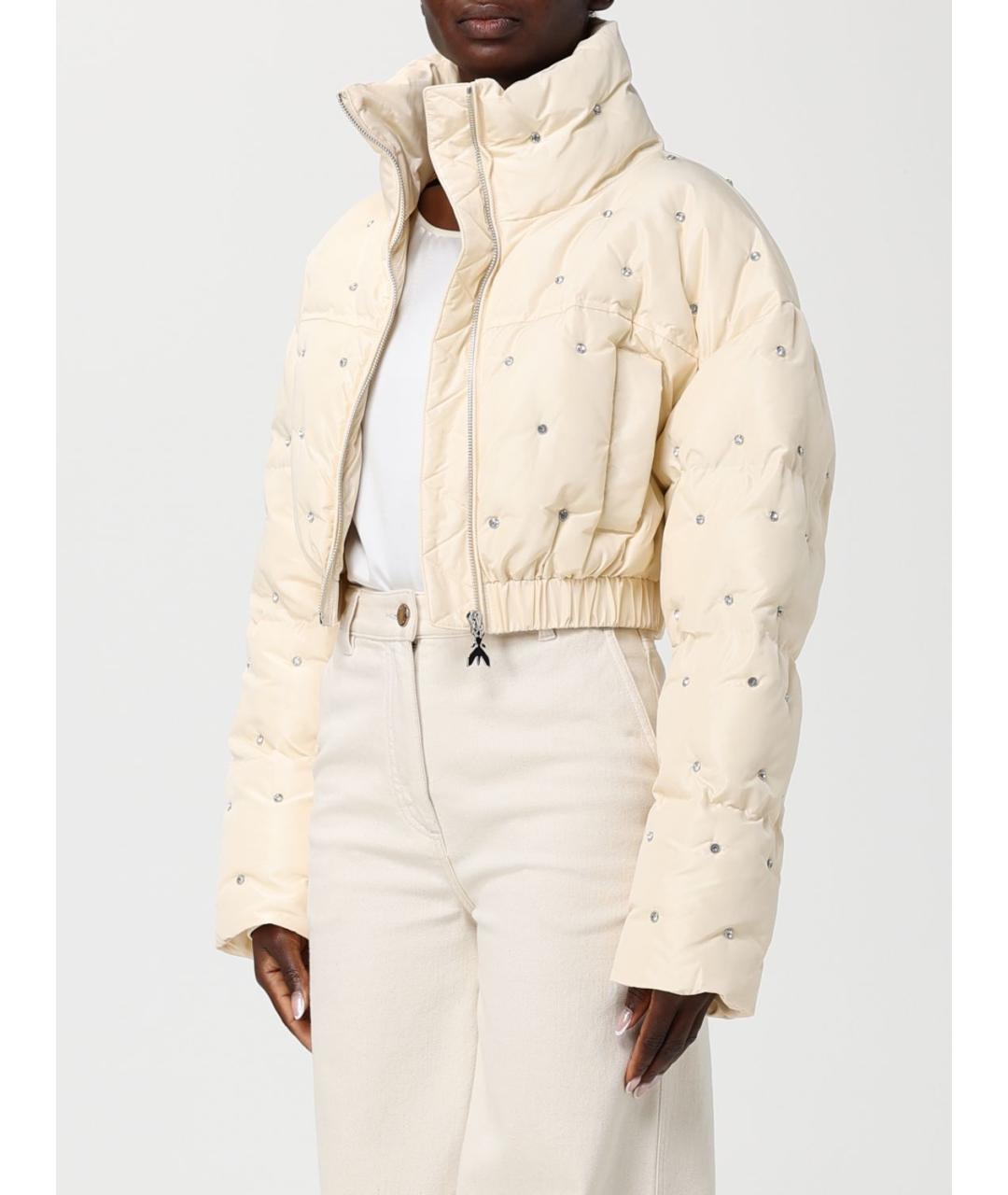 PATRIZIA PEPE Бежевая полиэстеровая куртка, фото 3