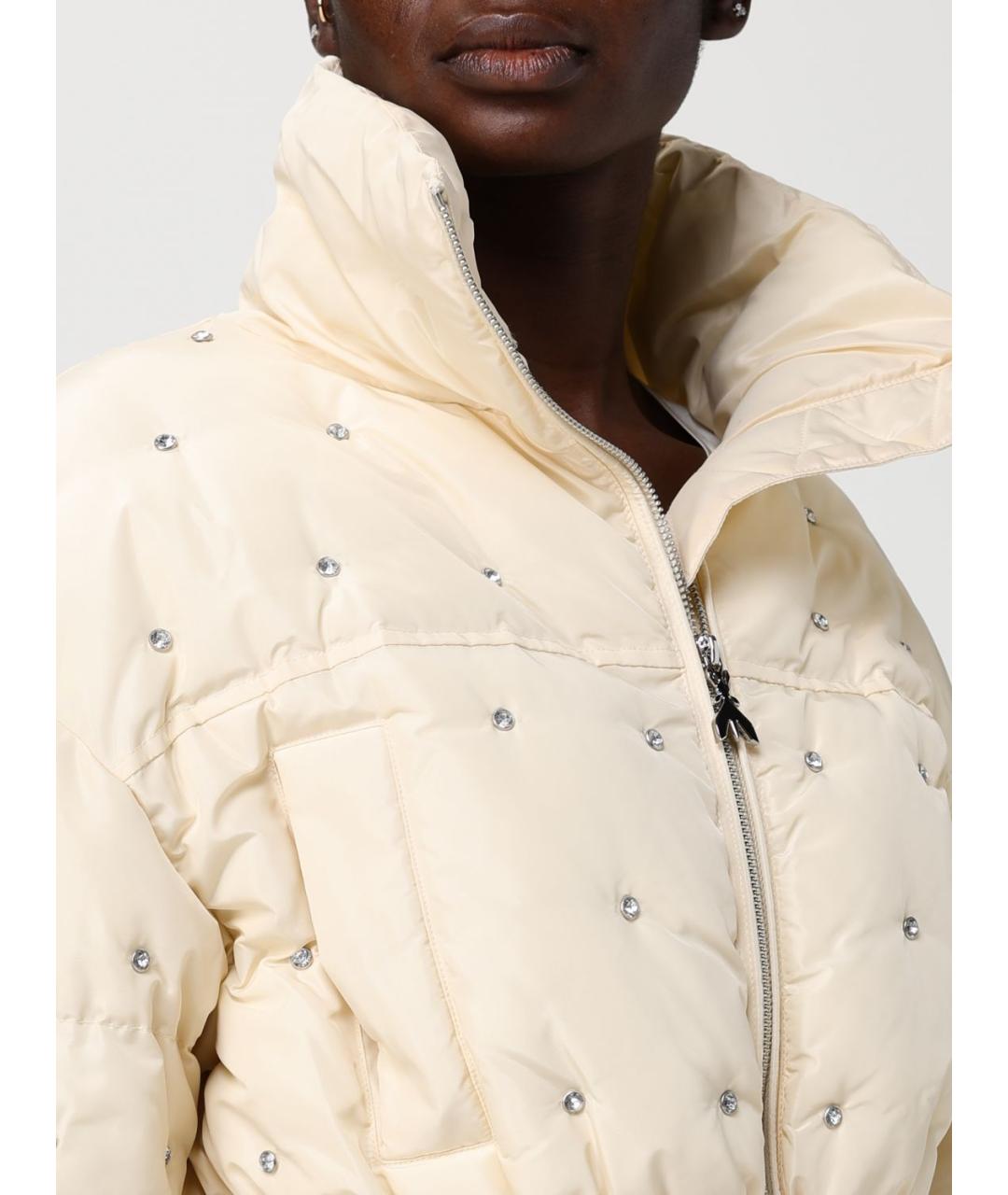 PATRIZIA PEPE Бежевая полиэстеровая куртка, фото 4
