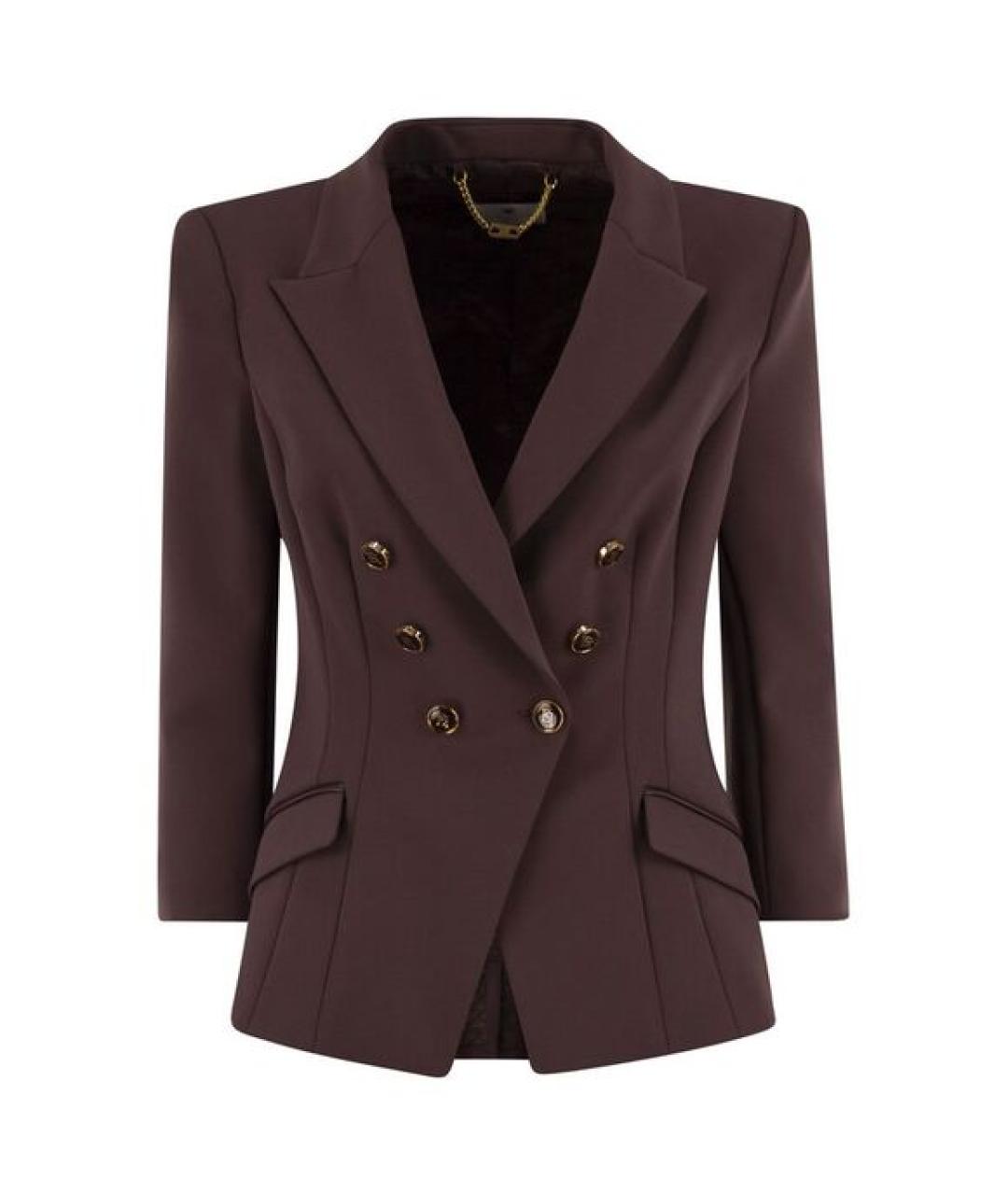ELISABETTA FRANCHI Бордовый полиэстеровый жакет/пиджак, фото 1