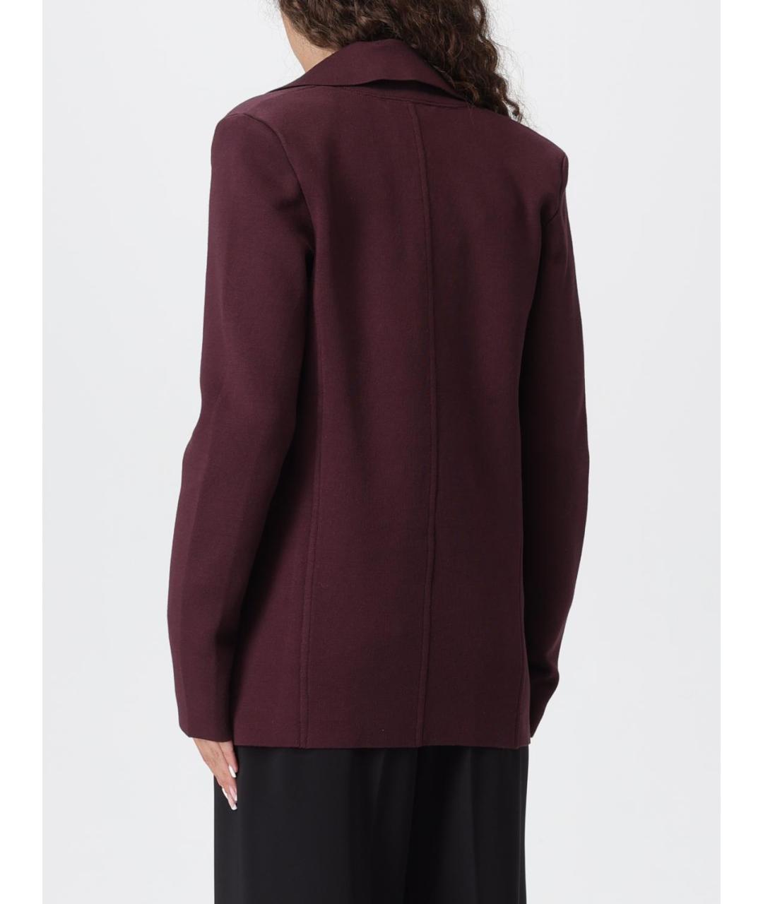 ELISABETTA FRANCHI Бордовое вискозное пальто, фото 3