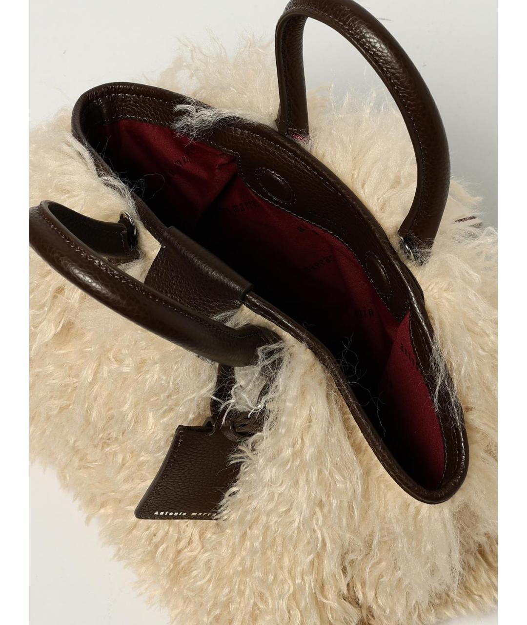 ANTONIO MARRAS Бежевая синтетическая сумка тоут, фото 5