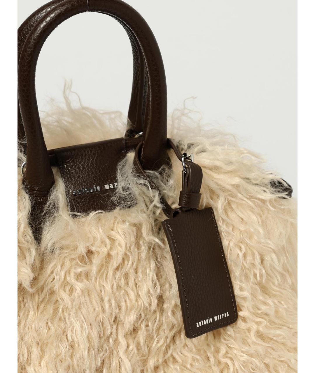 ANTONIO MARRAS Бежевая синтетическая сумка тоут, фото 4
